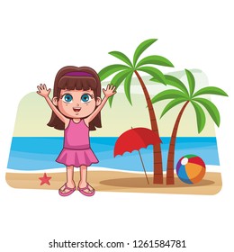 Summer kids cartoon