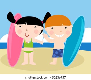 Summer kids having fun