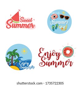 Summer Label Sammlung Free Vector