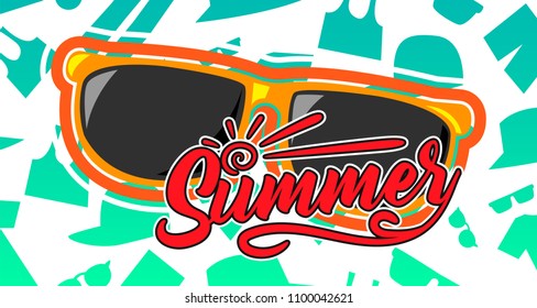 Summer label concept. Vector illustration design.