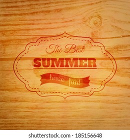 Summer label over wooden background, vector illustration
