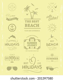 Summer label for print design t-shirts. Summer Card vintage style. Typography. The best moments of the summer. retro design_1