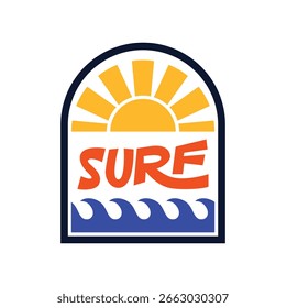Elemento de insignia de surf de verano