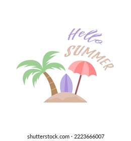 Kollektion von Design-Elementen für Sommerferien