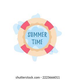 Summer label vector design illustration, collection of hand drawn summer elements, Summer time