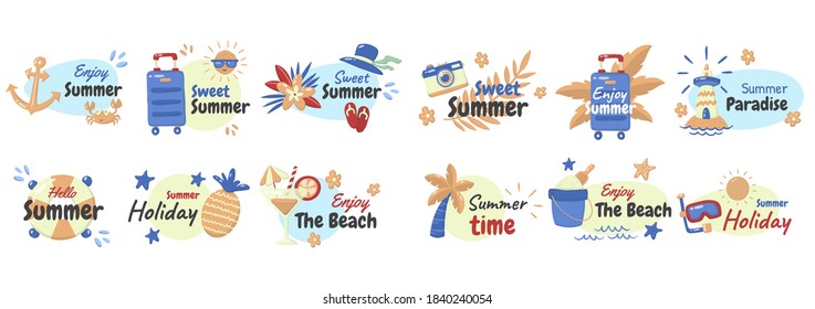 Summer Label-Vektorlogo für Banner, Poster, Flyer