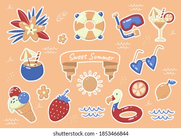 Summer label Vector Logo for banner, poster, flyer