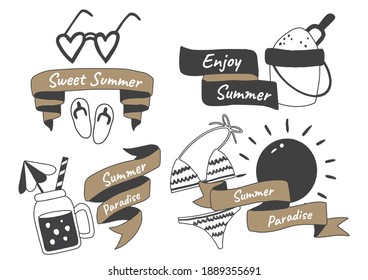 Etiqueta de verano Logotipo vectorial para banner, afiche, volante