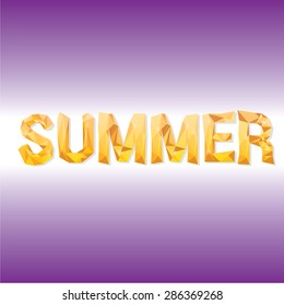 summer label. summer word in low poly style