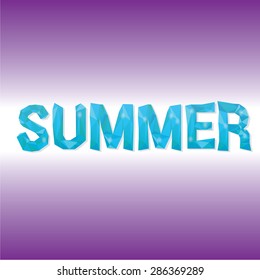 summer label. summer word in low poly style