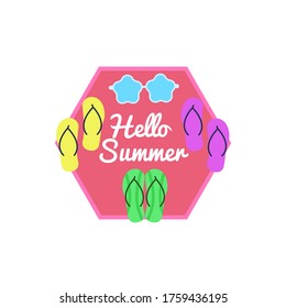 Summer labels, beach vacation and white background - Vector Illustration