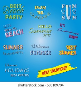Summer Labels and Design Elements
