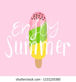 Summer labels, logos, hand drawn tags and elements. Card for summer holiday, travel, beach vacation, sun. Vector illustration.
