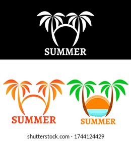 Summer labels, logos, summer holiday, travel, beach vacation, sun - Vector Illustration