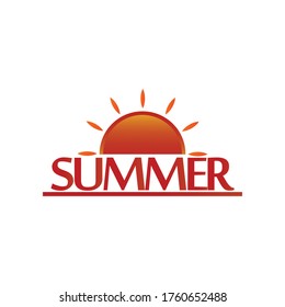 Summer labels, logos, summer holiday, travel, beach vacation, sun and white background - Vector Illustration