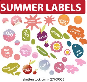 summer labels - vector set 19