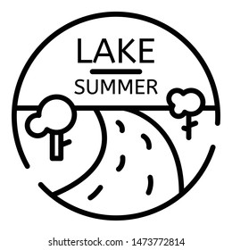 Summer lake logo. Outline summer lake vector logo for web design isolated on white background