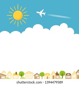 Summer land scape vector illustration.