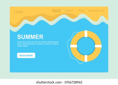 summer landing page illustration design
