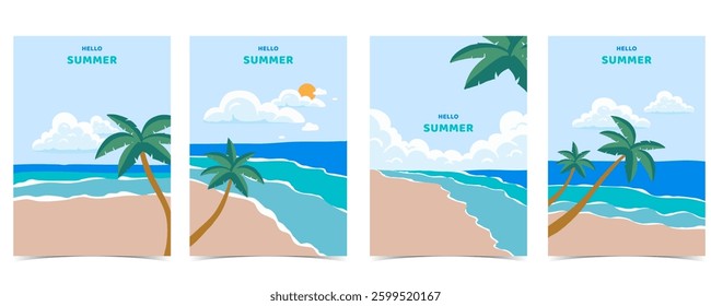 summer landscape background with beach and sand  for vertical design