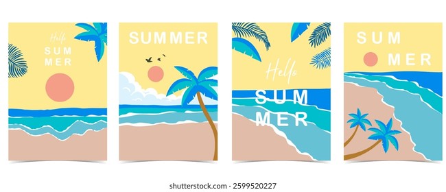 summer landscape background with beach and sand  for vertical design