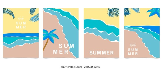 summer landscape background with beach and sand  for vertical design