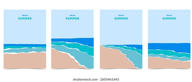summer landscape background with beach and sand  for vertical design
