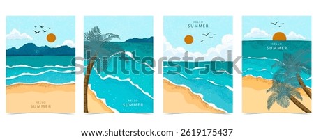 summer landscape background with beach and sand grain texture for vertical a4 design