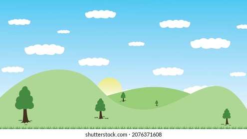 summer landscape background with trees