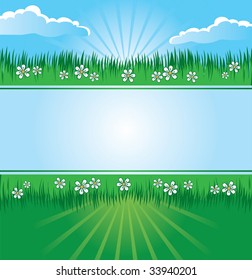 Summer landscape banner