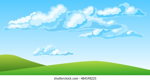 Summer landscape with beautiful clouds