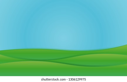 Summer landscape clear sky Vector natural landscape.