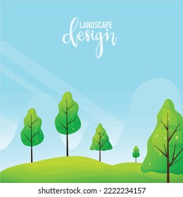 Fondo colorido del vector de diseño paisajístico de verano
