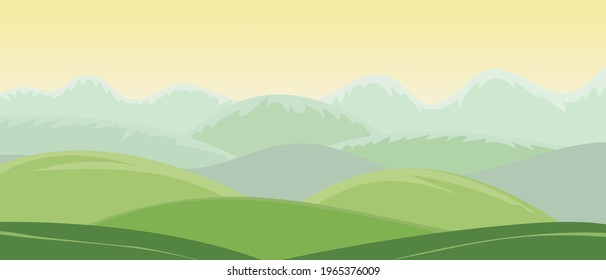 Summer landscape, fields, meadows, grass on a summer day. Screensaver for cover or web design, nature of Europe.