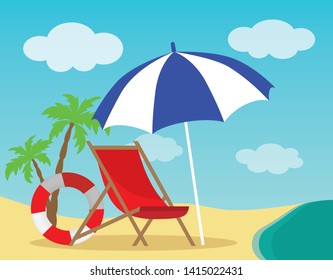 Summer Landscape Flat Style Vector Illustration Stock Vector (Royalty ...