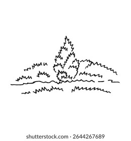 Paisagem de verão. Ilustração de vetor desenhada à mão.