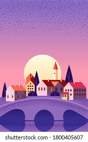 Summer landscape july month. Season banner for calendar pages cover baner poster. Minimal trendy style isolated vector