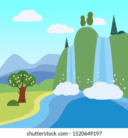 Summer landscape june month. Season banner for calendar pages cover baner poster. Minimal trendy style isolated vector