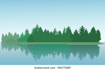 Summer landscape with lake