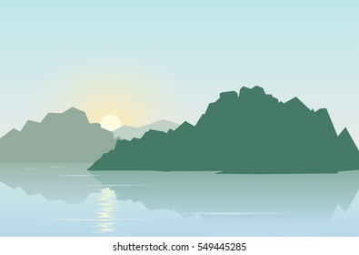 Summer landscape with lake