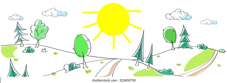 Featured image of post Forest Landscape Drawing For Kids