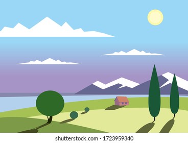 naturaleza paisajística de verano con árboles