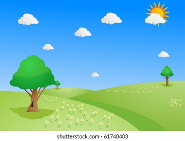 Summer landscape vector