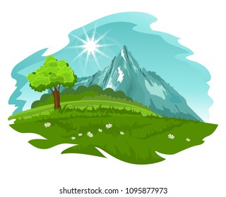 Summer landscape. Vector illustration