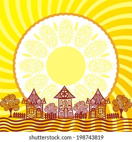 Summer landscape vector illustration