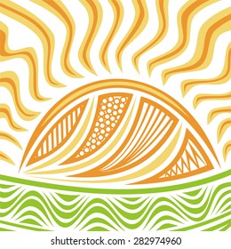Summer landscape vector illustration