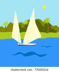 Summer landscape. Vector illustration.