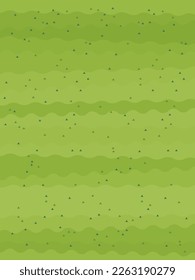 Sommerlandschaft, Vektorgrafik. Flache Bäume und erste mit Dorfhäusern und Bergen. Nature szene Poster oder Karte.