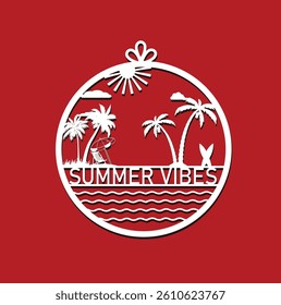 Summer Laser Cut Vector Illustrator Design 
