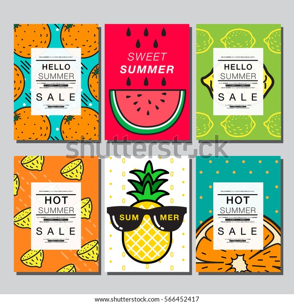 Summer Layout Design Greeting Card Cover Stock Vector Royalty Free